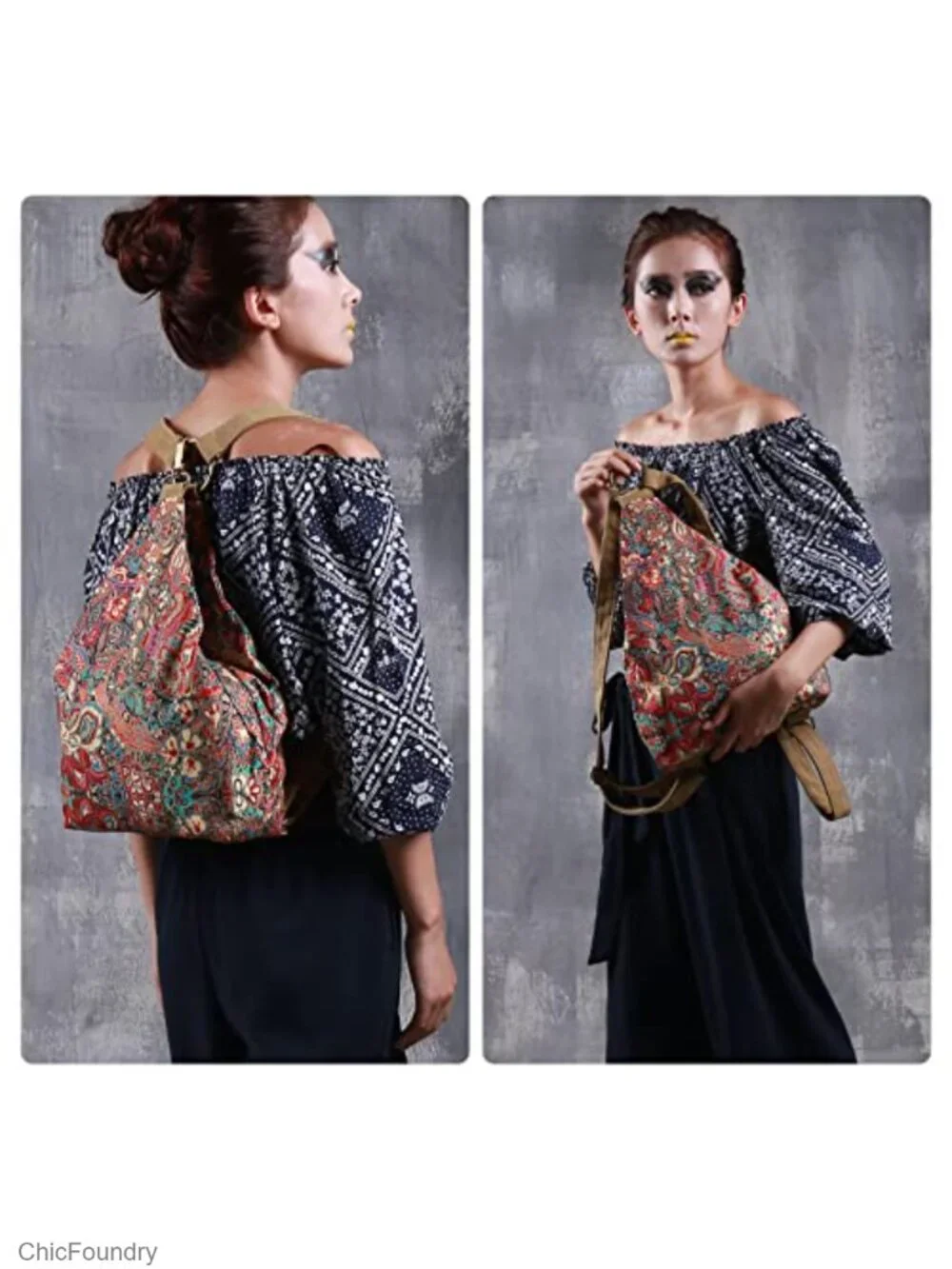 Women's Small Floral Backpack, Waterproof? Not Specified, Adjustable Strap